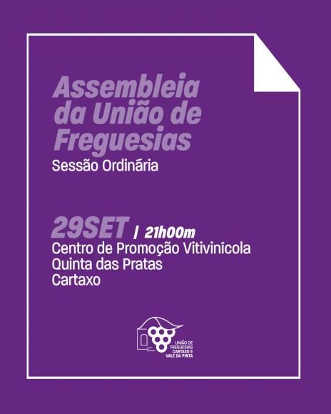 Assembleia da Uni&atilde;o de Freguesias - Sess&atilde;o Ordin&aacute;ria