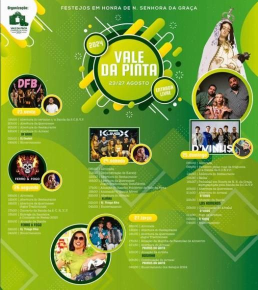 Vale da Pinta em festa de 23 a 27 de agosto