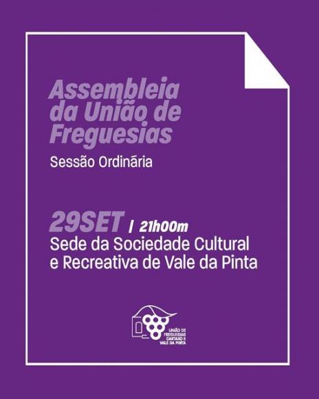 Sessão Ordinária da Assembleia da União de Freguesias Sessão Ordinária da Assembleia da União de Freguesias